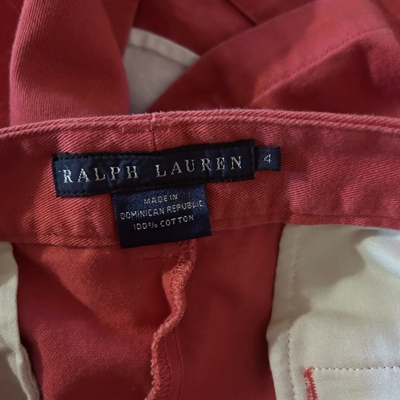 WOMENS RALPH LAUREN COTTON CORAL SHORTS - Picture 5 of 6